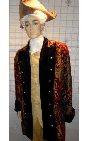 Men's Colonial Pirate Waistcoat Vest Costume Maroon Red 